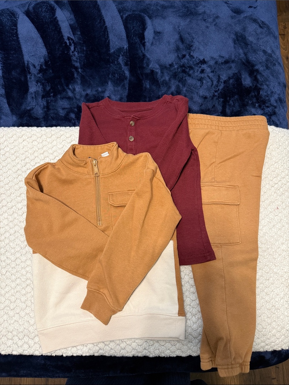 The Children's Place Boys 3-Piece Set - Rust, Cream & Maroon